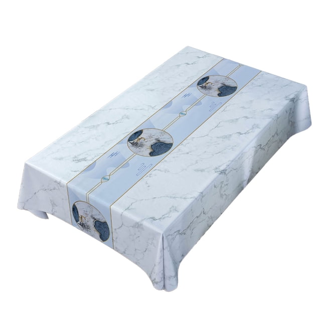 Waterproof Vinyl Tablecloths, Heavy Duty Oil Proof Spill Proof Plastic Table Cloth, Wipe Clean PVC Table Cover for Spring Indoor and Outdoor Use