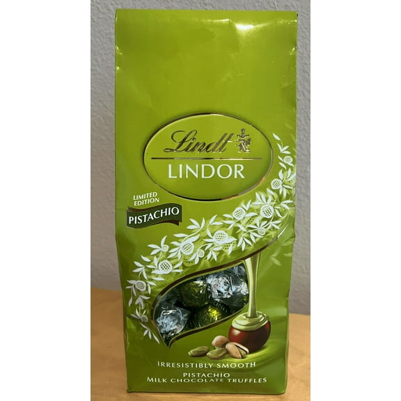 Lindt Lindor Milk Chocolate Pistachio Truffles Italy Imported Fresh Limited Edition 22 OZ (1 lb 6 oz) 625g