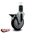 thumbnail image 2 of 5 Inch Black Poly Swivel 1-5/8 Inch Expanding Stem Caster with Brake SCC, 2 of 2
