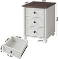 thumbnail image 2 of YEXJ 18" Farmhouse Night Stand, Wood Nightstand with 3 Drawers, Bedside End Table with Storage and Roman Column, Bed Side Tables Cabinet for Bedroom, Living Room, and Closet-3 Drawers-Elegant White, 2 of 10