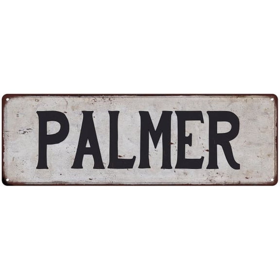 PALMER Vintage Look Rustic Chic Metal Sign 8x24 108240036408
