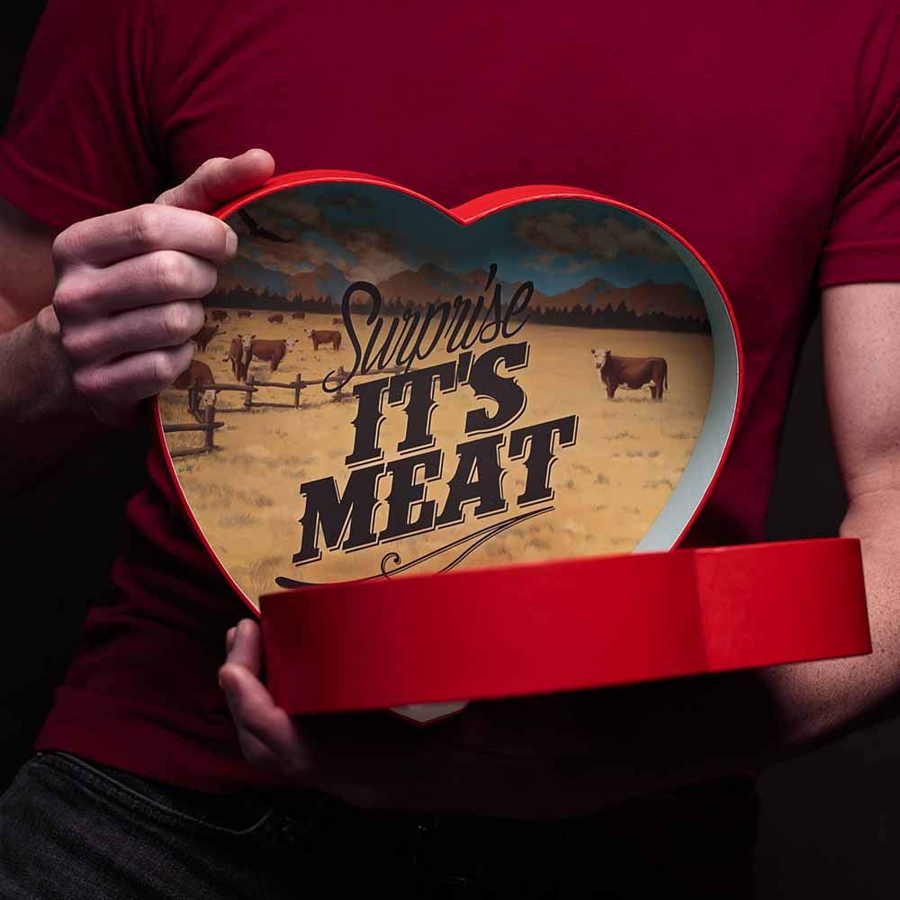 Man Crates Jerky Heart, Beef Sticks Snack Pack with Flavors Like Habanero and Maple Bourbon for Father's Day Gifts