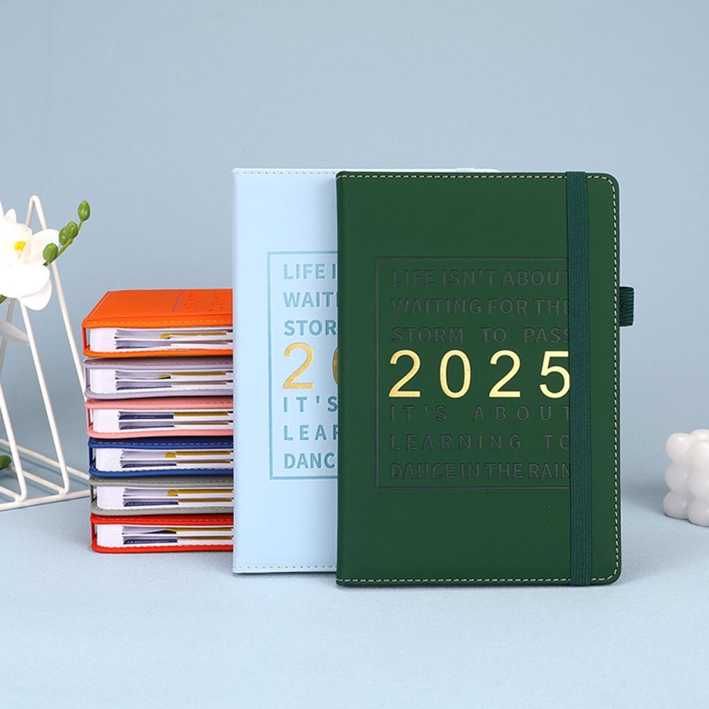 2025 Leather Daily Planner Journal Notebook Weekly Monthly Planner Academic Diary Appointment Book for Teacher Student