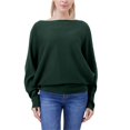 thumbnail image 2 of Duoif Sweaters for Women Trendy Women's Knitwear A Collar Batwing Sweater Pullover Loose Threaded Tops Women's Sweaters Womens Tops Army Green A, 2 of 6