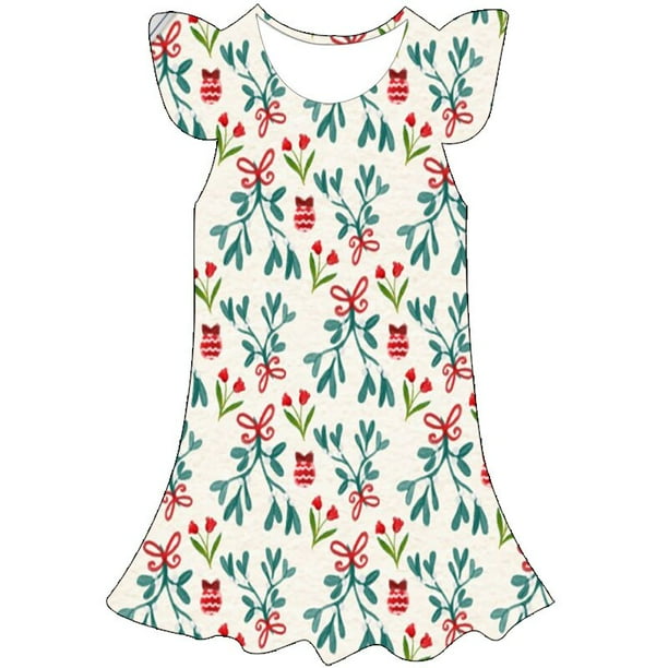 Ropa de verano para niños Vestidos bonitos de Navidad para niñas pequeñas Vestidos de fiesta de Papá Noel Vestidos pajarita trajes ropa Frocks9T Gao Jinjia LED