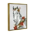 thumbnail image 3 of Stupell Industries Festive Holiday Horse Holly Wreath Graphic Art Metallic Gold Floating Framed Canvas Print Wall Art, Design by Laura Konyndyk, 3 of 6