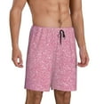 thumbnail image 2 of Naloa Glitter Pink Men's Short Pajama Pants, Lounge Comfort Shorts with Elasticized Waistband and Side Pockets - Large, 2 of 9