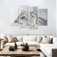 thumbnail image 3 of Elephant Stock Snow Leopard In Blizzard Wall Art - Horizontal Multi Panel Canvas - Living Room Wall Decor - Animal Multi Panel - Blue And Black Decor - 84" x 54", 3 of 8