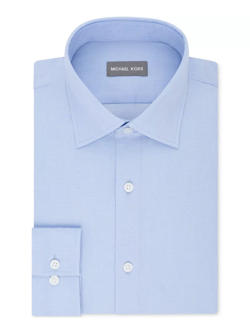 Michael Kors Men's Regular Fit Airsoft Non Iron Performance Dress Shirt  Blue Size 18.5X34X35 - Walmart.com