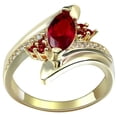 thumbnail image 6 of K-KED Marquise Cubic Zircon Engagement Rings Gold Plated Women Delicate Jewelry Party Size 6-10-8-Olive Green, 6 of 8