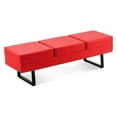 thumbnail image 5 of BarberPub 3-Seat Waiting Room Bench Chair, Salon Guest Reception Bench, Lobby Chairs, 440 lbs Capacity, Red, 5 of 11