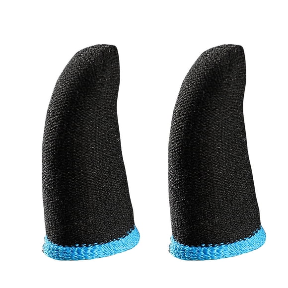 Xingzhi 2 Pcs Gaming Sweat-proof Glove Touch Screen Anti- for slip Elastic Sleeves Breathable Fingertips Cover Portable Smartphone Black Blue