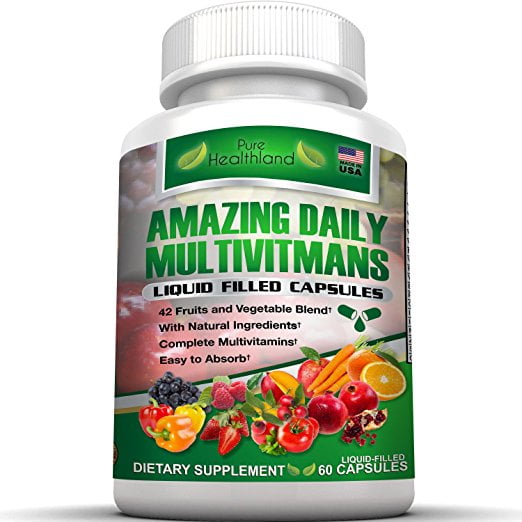 Daily Multivitamin Liquid Filled Capsules For Men Women Over 40 50 60 And Seniors Easy To 1712