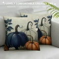 thumbnail image 3 of Shiartex Pillow Cover Fall Blue Pumpkin Throw Pillow Covers Fall Autumn Decorations for Home Farmhouse Thanksgiving Halloween Pillow Case for Couch Sofa 24x24in, 3 of 5