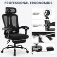 thumbnail image 2 of EastVita Office Chair Swivel Task Chair with Adjustable Lumbar Support Home Office Chair with Footrest Mesh High Back Gaming Chair Off White, 2 of 7