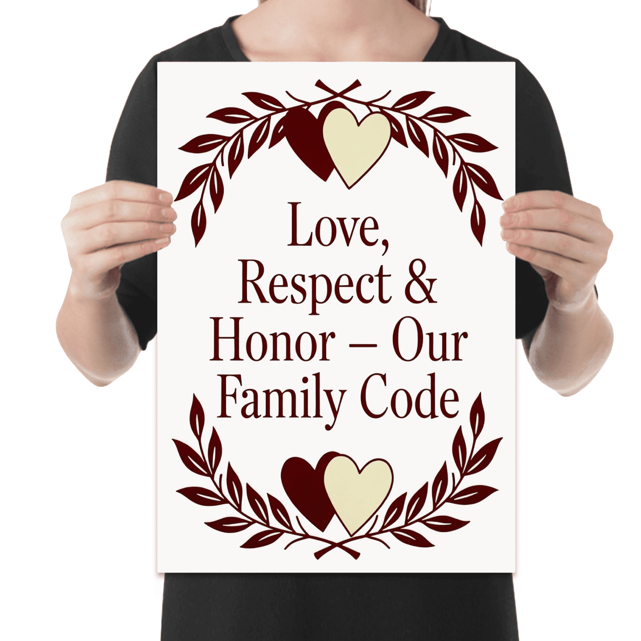 Love Respect Honor Family Code Art - Family Decor - 13x19 Poster Print