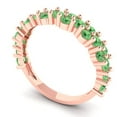 thumbnail image 2 of 0.98 ctw Wedding Band for Women - 18K Rose Gold Simulated Green Diamond Stackable Eternity Ring, 2 of 6