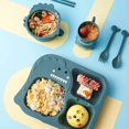 thumbnail image 4 of Juego De Platos De Cena, Juego De Platos Para Niños, Platos Y Platos Para Niños De 6 Piezas, Tazón Para Niños, Taza, Cuchara, Tenedor, Pequeño Dinosaurio De Dibujos Animados, Rosa Xemadio LN-2093-1, 4 of 6
