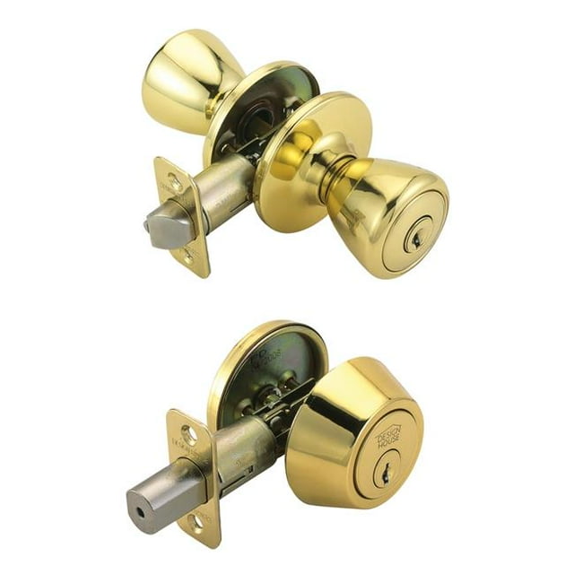 Design House 780973 Pro Tulip Entry Door Knob, Polished Brass