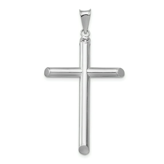 Beautiful 14k White Gold Polished Tube Cross Pendant
