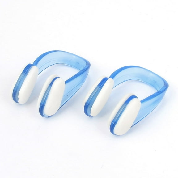 Unique Bargains Swimming Diving Waterproof Nasal Splint Nose Clip Blue White 2 Pcs