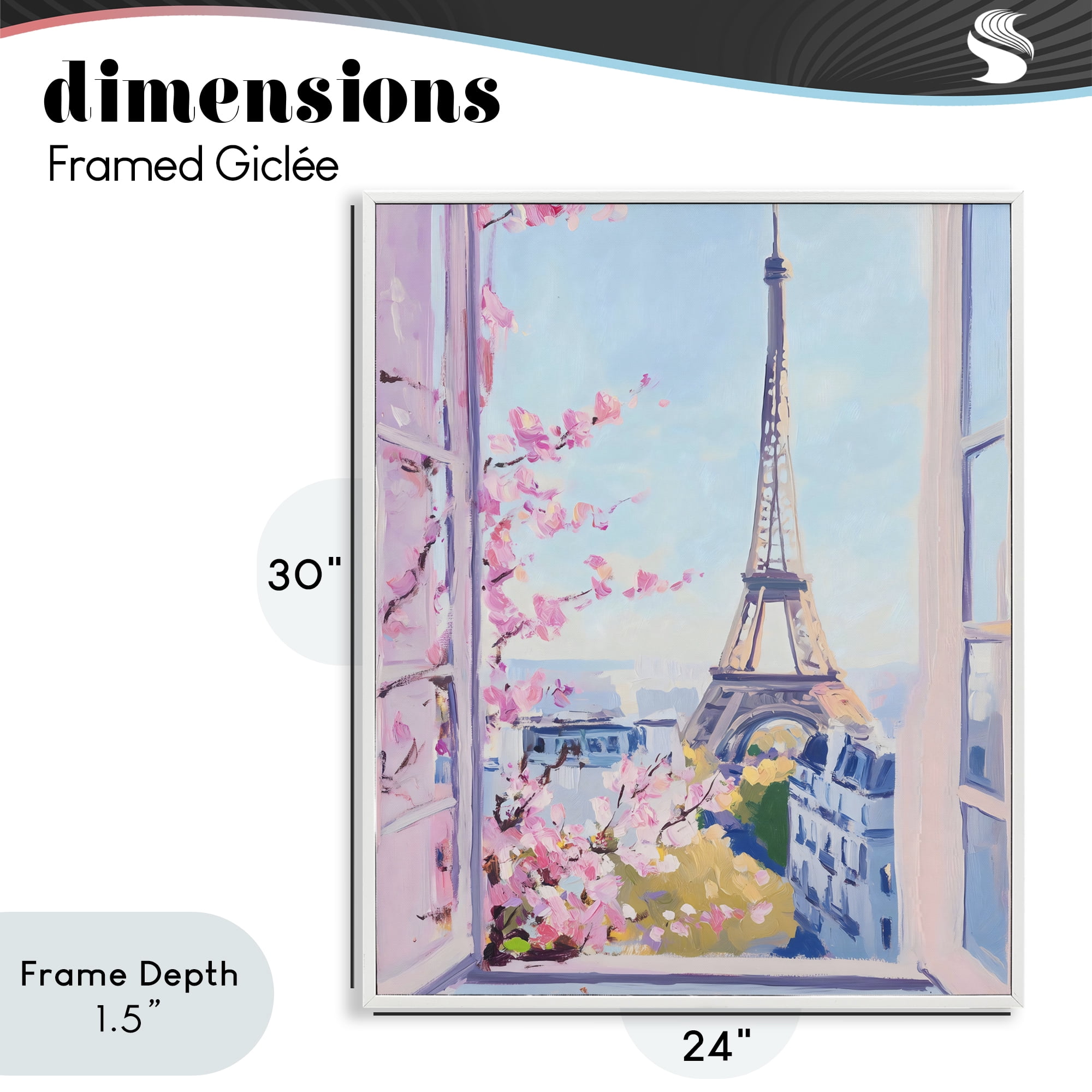 Stupell Industries Eiffel Tower View in Spring White Framed Giclee Art, design by The Prints Vibe