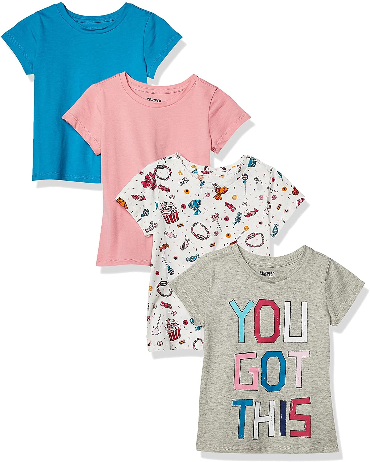 Spotted Zebra Girls and Toddlers' Short-Sleeve T-Shirts Multipacks 