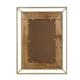 thumbnail image 3 of LuxenHome Rustic Wood with Gold Metal Open Frame 31.89" H x 24.02" Rectangular Wall Mirror, Accent and Vanity, 3 of 7