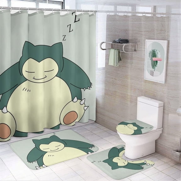 4 Pcs Shower Curtain Set with Non-Slip Rug, Toilet Lid Cover and Bath Mat, Colorful Waterproof Shower Curtain with 12 Hooks, Bathroom Decor Accessories 72" x 72"