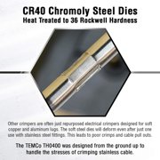 TEMCo TH0400 Hydraulic Crimping Tool for 1/16 to 1/4 Stainless Steel Cable Railing Fittings