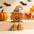 thumbnail image 4 of Wooden Halloween Pumpkin Decoration 6 in - Natural Wood Tabletop Ornament Sign Accent Display for Fireplace Mantel Shelf Tiered Tray Fall Harvest Decor Accent, 4 of 7