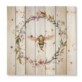 thumbnail image 3 of Designart 'Wildflowers Wreath and A Bee' Farmhouse Print on Natural Pine Wood, 3 of 5
