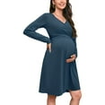 thumbnail image 6 of Yawrut Womens V-Neck Maternity Dresses Nursing Breastfeeding Dress With Pockets, 6 of 8