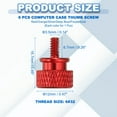 thumbnail image 2 of 6 Pcs 6#32 Knurled Thumb Screw Computer Case, Red/Orange/Silver/Deep Blue/Purple/Gold, 2 of 7