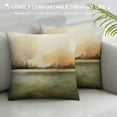 thumbnail image 3 of JEUXUS Aesthetic Decorative Short Plush Pillowcase (Universal 1) Print Wall Art Brown and Green Watercolor Scenery White, 3 of 5