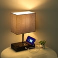 thumbnail image 2 of Amdohai Tomshine Touching Control Table Lamp with 2 USB Ports and One-outlet 3-Way Dimmable Bedside Nightstand Light for Bedrooms Office (Bulb Included), 2 of 8