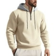 thumbnail image 6 of IWRICH Mens Casual Cotton Hoodies Drawstring Quarter Zip Pullover Sweatshirts S, 6 of 8