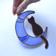 thumbnail image 3 of Colgante de gato Luna Colgante de espalda de gato color acrílico silueta Regalo de gato decoración Colgante, 3 of 3