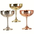 thumbnail image 4 of QUTETN 304 Stainless Steel Carved Martini Glass, Martini Glass, Tall Glass, Cocktail Glass, 9.13oz Champagne Glass, Plating Tall Saucer Glass, Copper Glass, 4 of 4