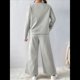 thumbnail image 4 of Conjunto de Dos Piezas de Otoño para Mujer, Jersey de Larga, Pantalones Anchos, Conjunto Informal A Juego, Ropa de Moda. Gris XXL, 4 of 5