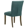 thumbnail image 3 of Cana Dining Chair Set of 2, Blue Fabric Foam Cushion, Brown Wood Legs, 3 of 6