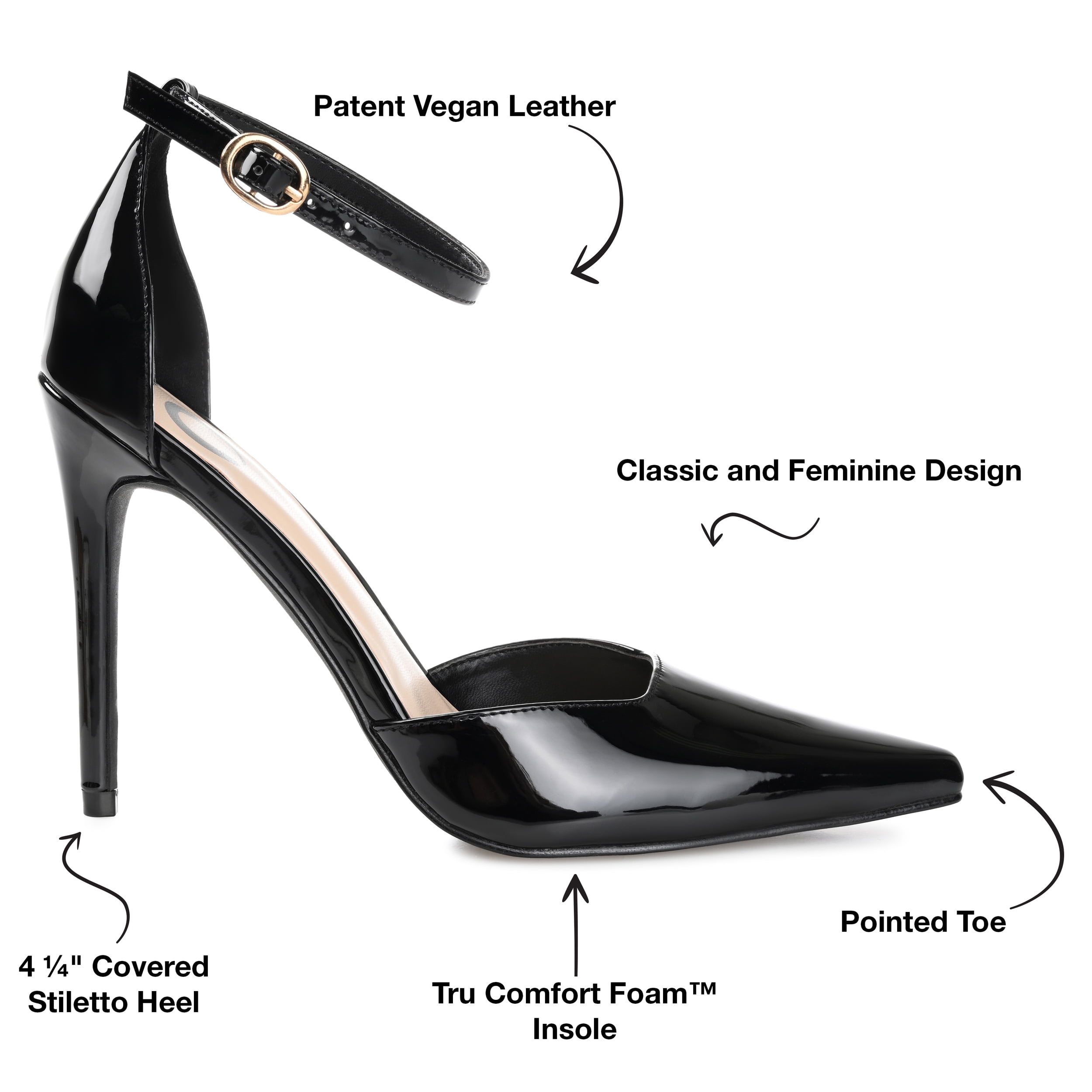 Journee Womens Miriem Pointed Toe High Stiletto Pumps, Widths Available