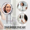thumbnail image 5 of OVENTE 8.5'' Hand Mirror with 5X Magnifier - Double Sided LED Lights and Wall Mount, Polished Chrome Finish MFM85CH1X5X, 5 of 10
