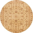 thumbnail image 1 of Ahgly Company Machine Washable Indoor Round Abstract Orange Area Rugs, 7' Round, 1 of 7