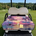 thumbnail image 2 of KUIFORTI Palm Tree Golf Cart Seat Covers Golf Cart Seat Towel Blanket with 4 Front Pockets & Nonskid Bottom Washable Suitable Club Car and More 2 Person Seats Golf Carts Polyester, 2 of 7