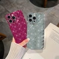 thumbnail image 3 of Compatible with iPhone 14 Pro Max Phone Case for Women, Fashion 3D Woven Pattern Plating Case, Grid Printed Soft Silicone Shockproof Camera Protective for iPhone 14 Pro Max case- Rose red, 3 of 14
