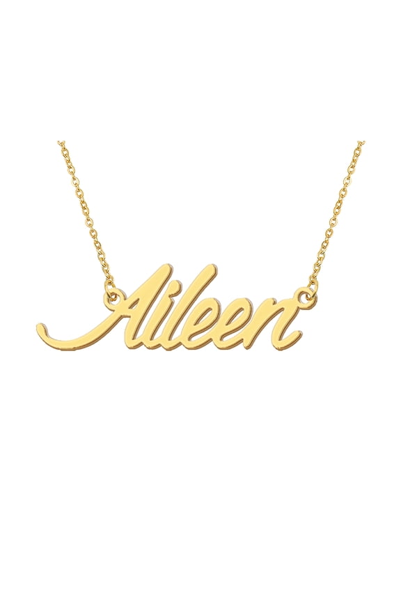 18k Gold Plated Aaron Name Necklace Stainless Steel Nameplate Necklaces for Womens Mens Mother Day Christmas Jewelry Gift