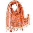 thumbnail image 1 of Bufanda bohemia para mujer Bufanda con estampado floral claro Chal con flecos de moda otoño/invierno, 1 of 5