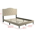 thumbnail image 4 of HMD Mason Twin Tufted Upholstered Platform Bed, Beige, 4 of 5