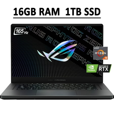 Asus ROG Zephyrus G15 Gaming Laptop 15.6” WQHD IPS 165Hz AMD Octa-Core Ryzen 9 5900HS 16GB RAM 1TB SSD NVIDIA GeForce RTX 3070 8GB USB-C HDMI Backlit Fingerpirnt Wi-Fi 6 Win10